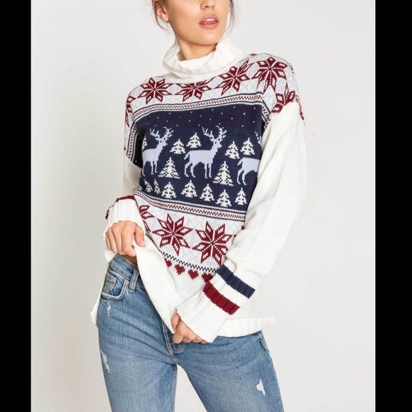 PJ SALVAGE Fair Isle Christmas Aprés Ski Sweater - Picture 1 of 3